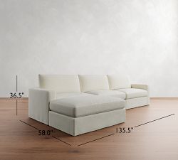 Westwood Square Arm Slipcovered Modular Chaise Sectional (143&quot;)