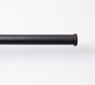 Cast Iron Black Ribbed Endcap Finial - Set of 2