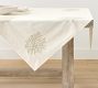 Coral Shimmer Embroidered Cotton Table Throw