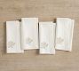 Coral Shimmer Embroidered Cotton Napkins - Set of 4