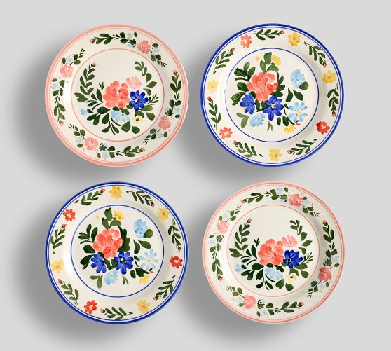 Paloma Stoneware Salad Plates - Mixed Set of 4
