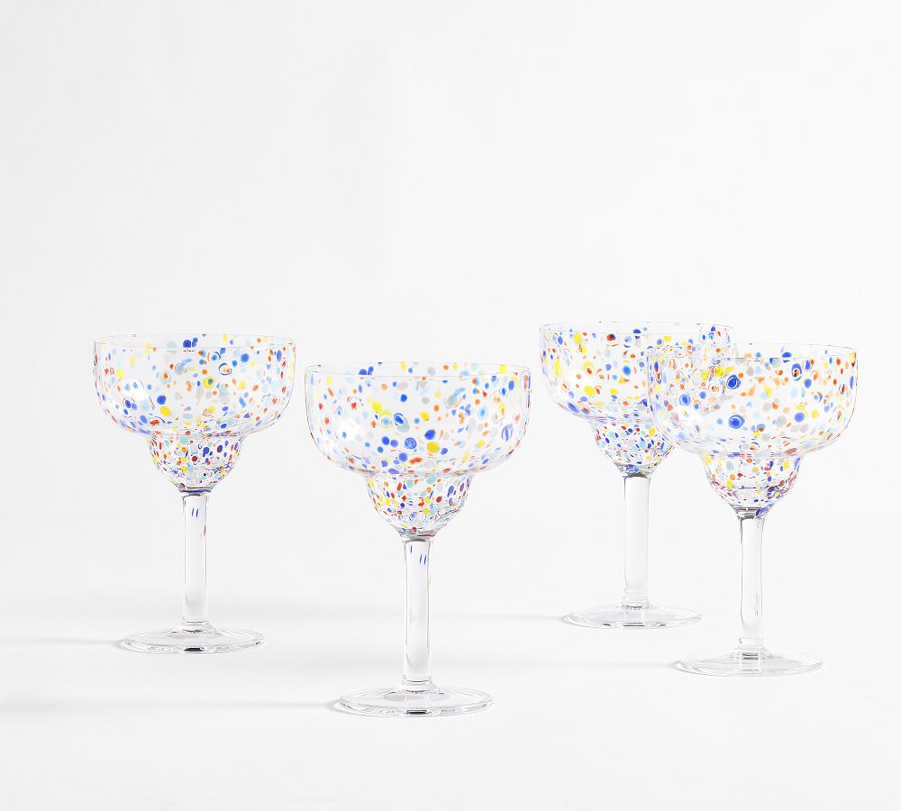 Confetti Splatter Margarita Glasses - Set of 4