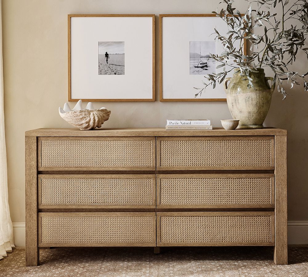 Marina Cane 6-Drawer Dresser (66&quot;)