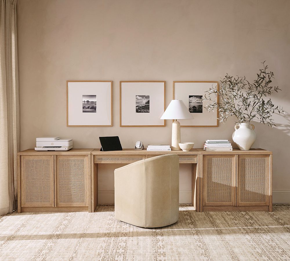 Marina Grand Cane Storage Console Desk (126&quot;)