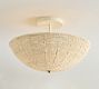 Montauk Wood Bead Round Flush Mount (24&quot;)