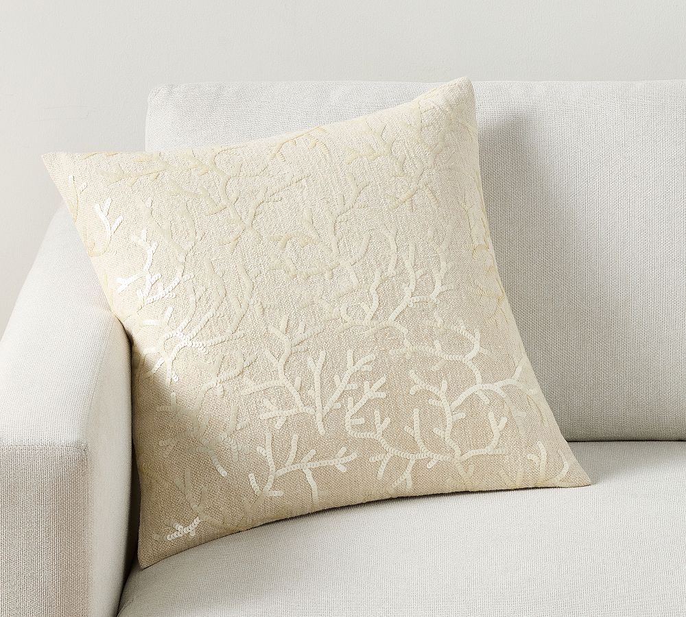 Oceana Sequin Coral Pillow