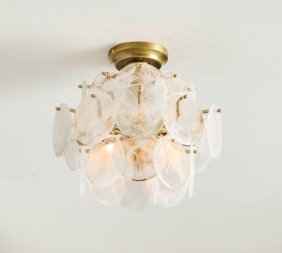 Riviera Glass Disc Round Flush Mount (12")