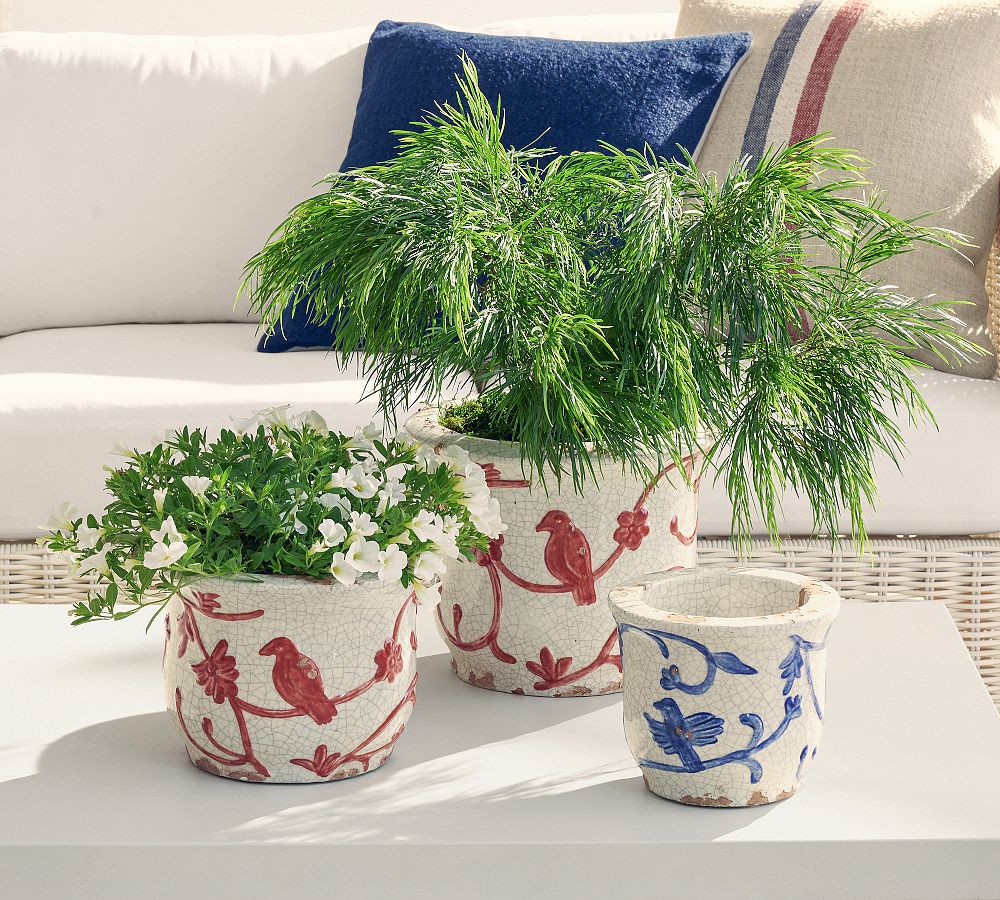 Montrose Cachepot - Large - Blue and White