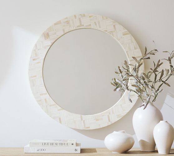 Larsen Bone Round Wall Mirror