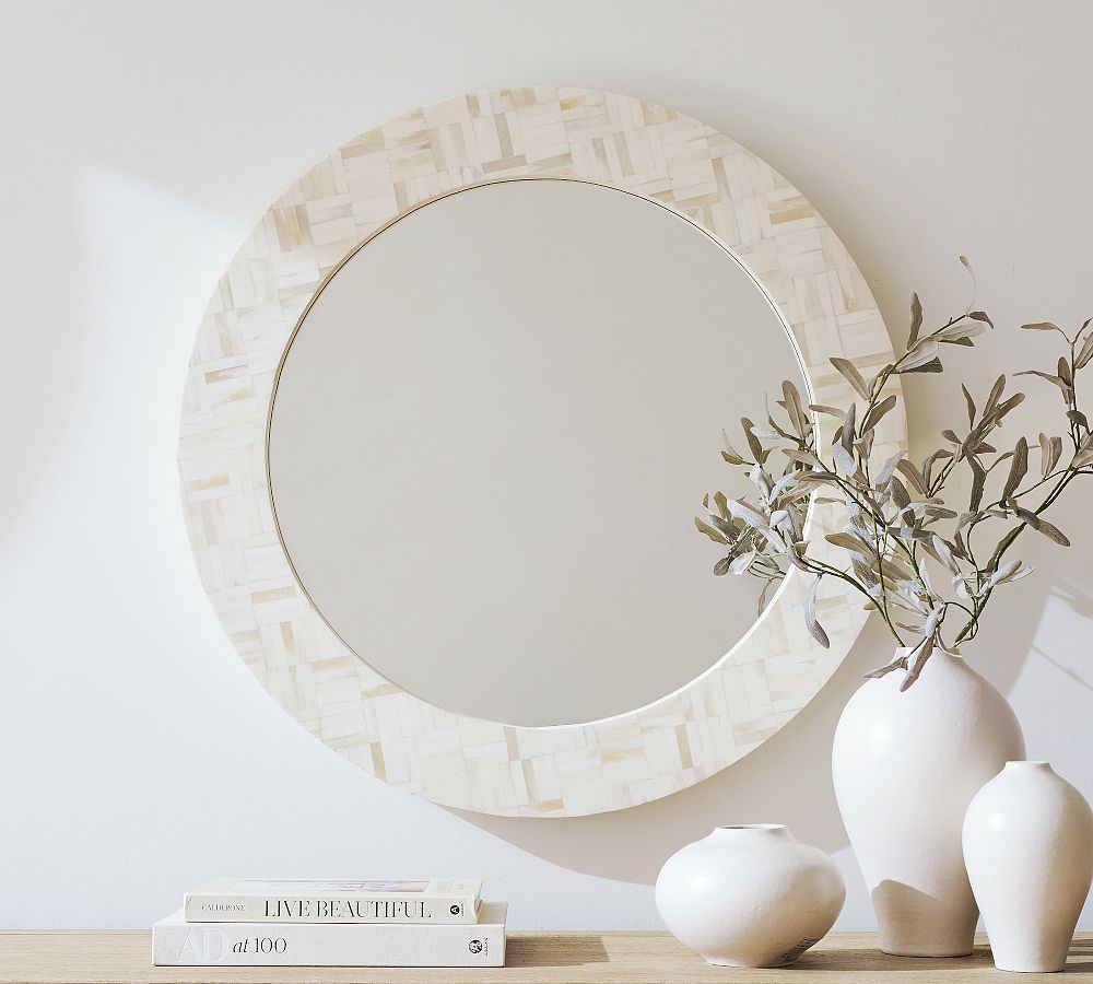 Larsen Bone Round Wall Mirror