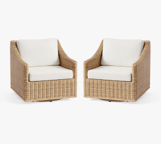 Huntington Slim Slope Arm Swivel Outdoor Lounge Chair, Set of 2