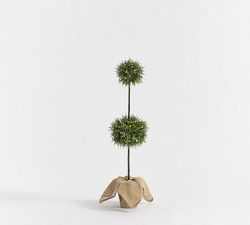 Faux Lit Juniper Topiary