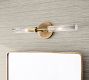 Cooper Ribbed Glass Double Tube Sconce (20&quot;)