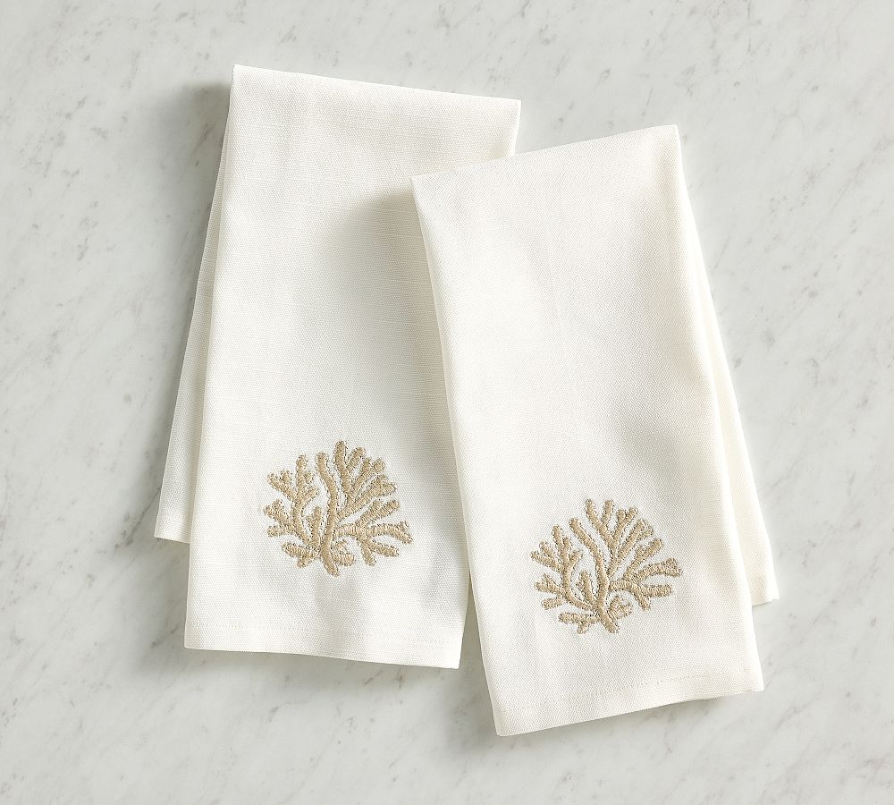 Coral Print Guest Towel - Set of 2