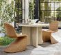 Cayman Concrete &amp; Eucalyptus Round Outdoor Dining Table (48&quot;)