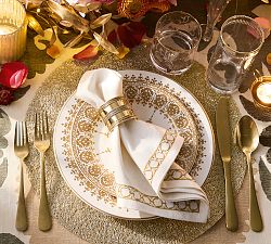 Gold Tile Cotton/Linen Napkins - Set of 4