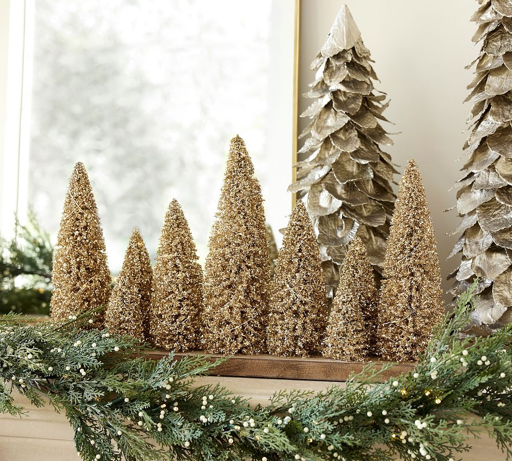 Lit Bottlebrush Tree Centrepiece