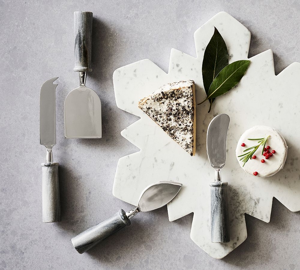Grey Marble Cheese Knives - Set of 4