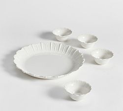 Monique Lhuillier Claudia Outdoor Melamine Platter &amp; Dip Bowls Set