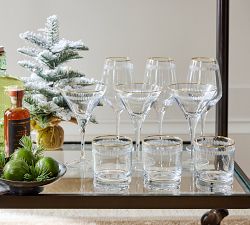 Etched Gold Rim Glassware Collection