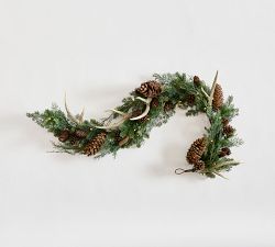 Faux Lit Aspen Wreath &amp; Garland