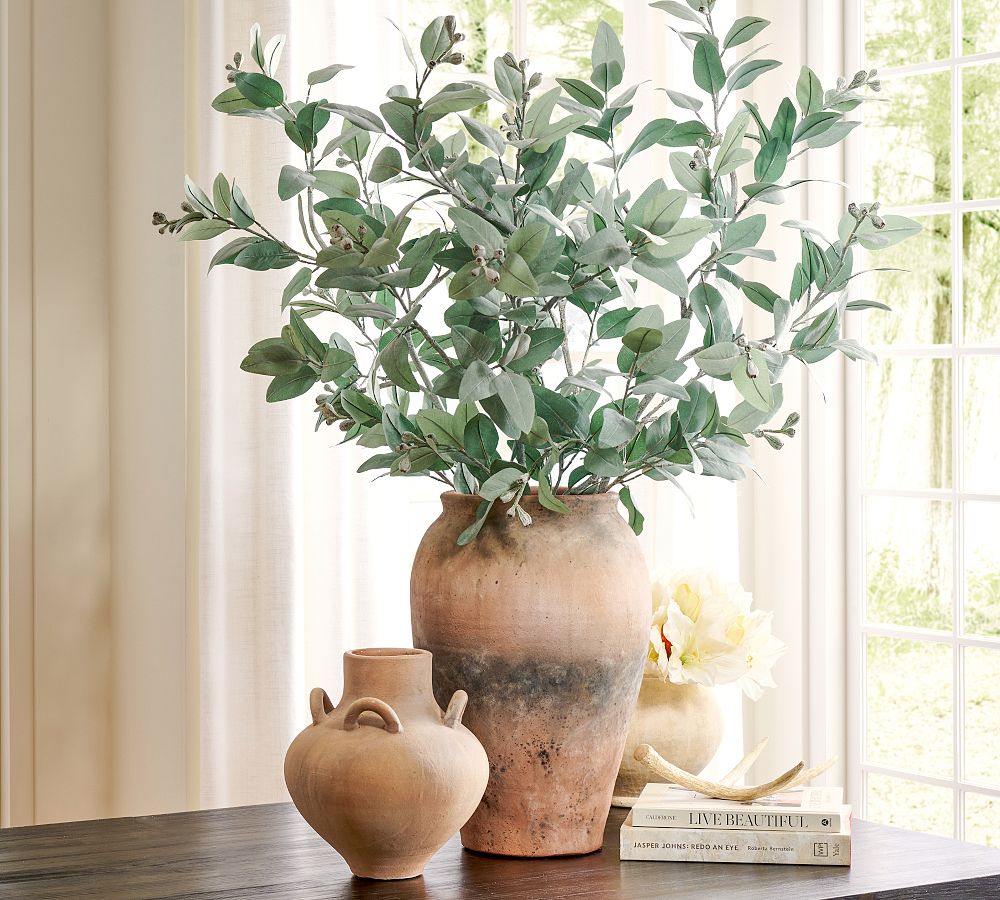 Faux Oversized Faded Eucalyptus Branch