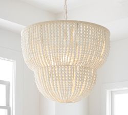 Bristol Wood Bead 2-Tier Chandelier (30&quot;)