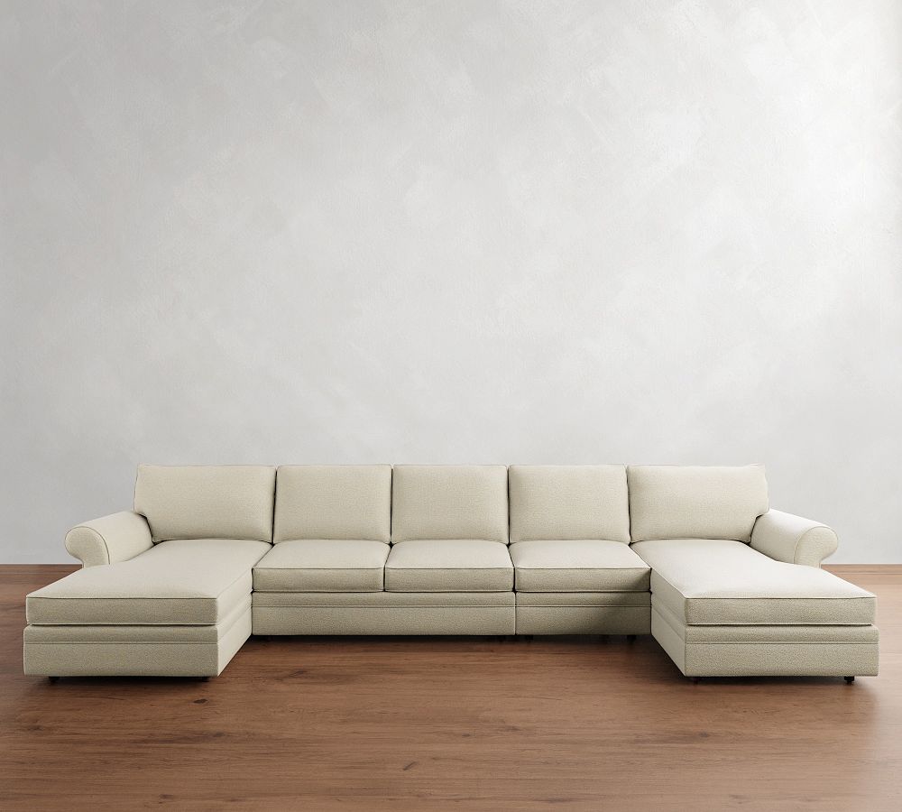 Pearce Roll Arm 4-Piece Double Chaise Sectional (168&quot;)