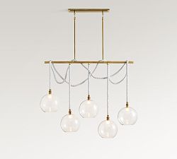 Marina Swing Rope Linear 5-Globe Chandelier (57&quot;)