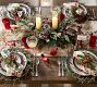 Holly Berry Embroidered Cotton/Linen Table Runner