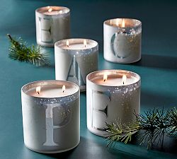 Alphabet Mercury Glass Scented Candles - Frosted Pine