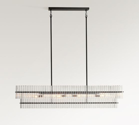 Mallory Crystal Linear Chandelier (40"-55")