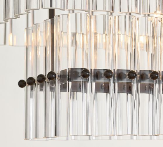 Mallory Crystal Linear Chandelier (40"-55")