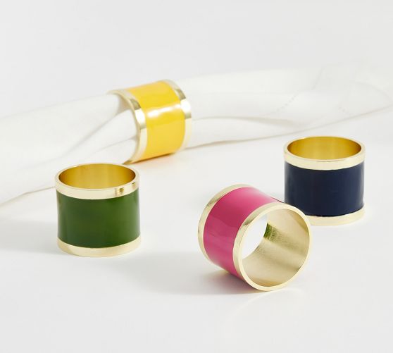 Enamel Band Napkin Rings - Set of 4