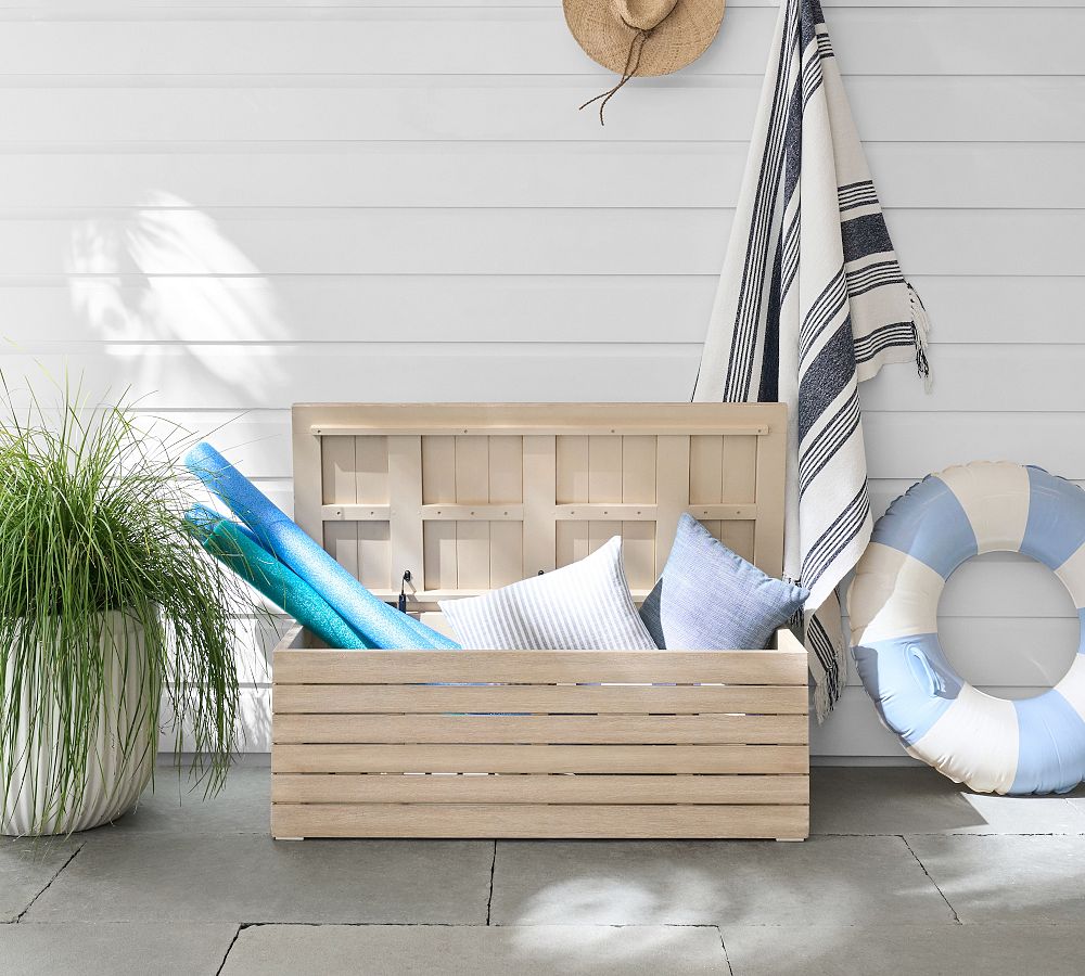 Indio Eucalyptus Outdoor Storage Bench (48&quot;)