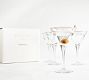 Etched Gold Rim Handcrafted Martini Glasses - Set of 4