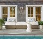 Indio Eucalyptus Modern Platform Outdoor Ottoman (33&quot;)