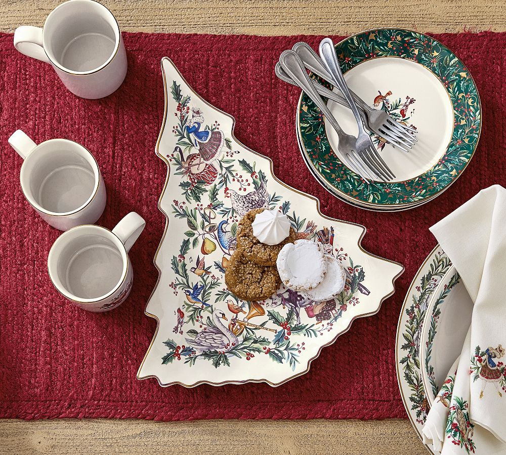 12 Days of Christmas Tree Stoneware Platter