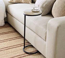 Delaney Marble Round Outdoor C-Table (10&quot;)