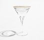 Etched Gold Rim Handcrafted Martini Glasses - Set of 4