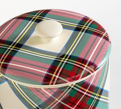 Stewart Plaid Stoneware Cookie Jar