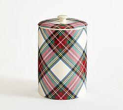 Stewart Plaid Stoneware Cookie Jar