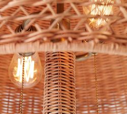 Augustus Round Rattan Floor Lamp (65&quot;)