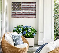 Lit Marquee American Flag