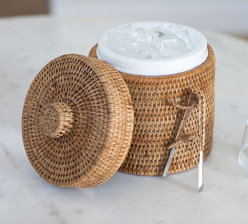 Tava Handwoven Ice Bucket with Tongs