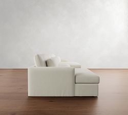 Westwood Fin Arm Deep Seat Slipcovered Double Chaise Sectional (172&quot; - 185&quot;)