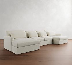Westwood Fin Arm Deep Seat Slipcovered Double Chaise Sectional (172&quot; - 185&quot;)