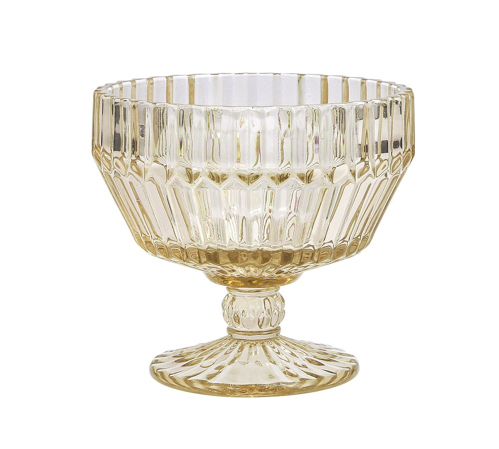 Fluted Glass Footed Bowl - Set of 4