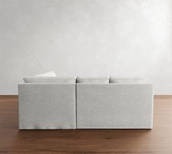 Cameron Slope Arm Slipcovered 3-Piece L-Shaped Wedge Sectional (100&quot;)
