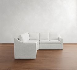 Cameron Slope Arm Slipcovered 3-Piece L-Shaped Wedge Sectional (100&quot;)